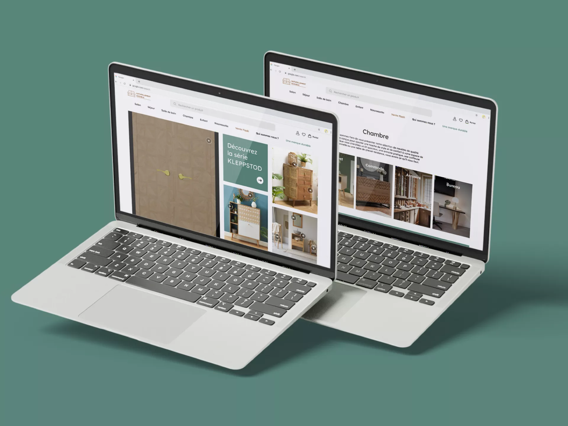Mockups pc portable site naturellement durable